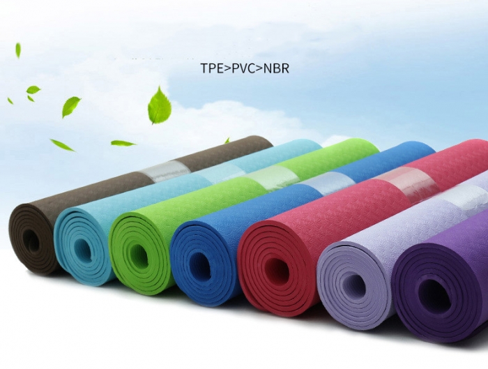 Yoga Mat for Women Anti-Tear Exercise 6mm Yoga Mat  Non Slip TPE Yoga Mats Exercise Mat