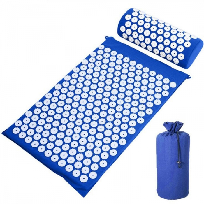 Yoga Acupressure Mat and Pillow Set with Bag Massage Acupuncture Mat