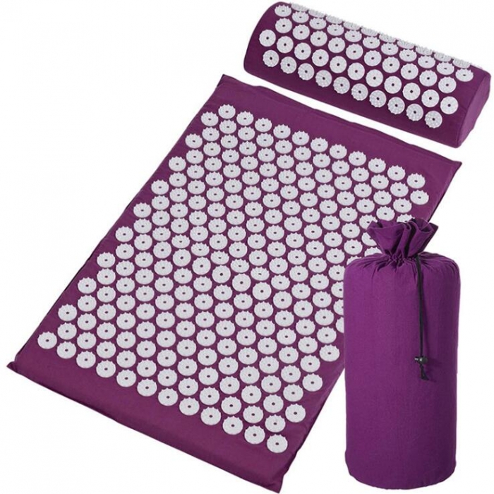 Acupressure Mat and Pillow Massage Set Acupuncture Mattress for Neck and Back Pain