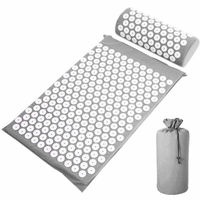 Acupressure Mat and Pillow Massage Set Acupuncture Mattress for Neck and Back Pain