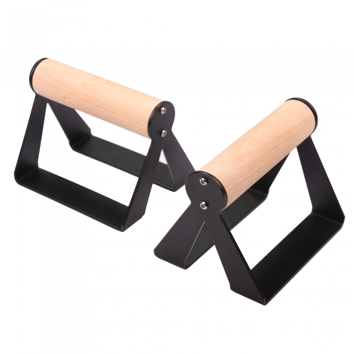 Push Up Bar Wooden Pole Holder Parallettes Gymnastics Calisthenics Handstand Bar Wood Fitness Exercise Tools Training