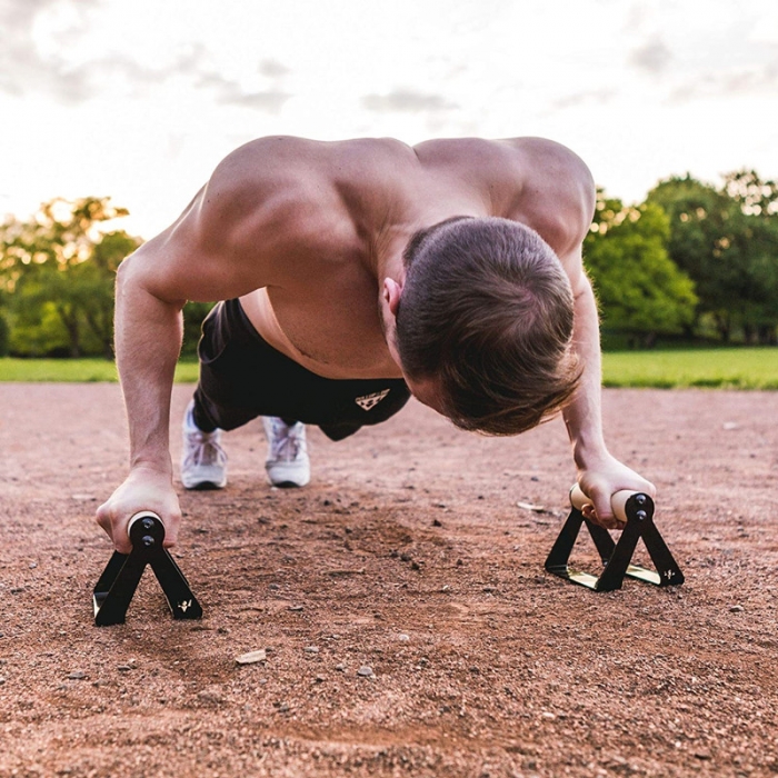 Wooden Parallettes Mini Bar Handstand Bars with Push-Up Handles Push-Up Bars for Calisthenics and Gymnastics