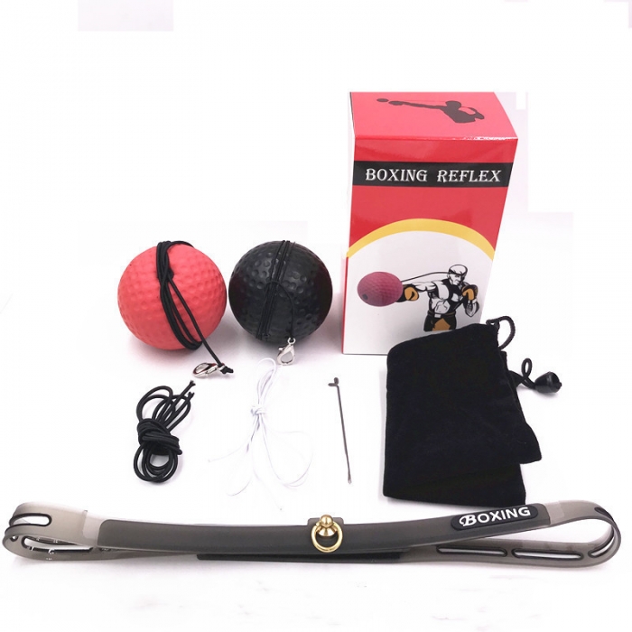 Boxing Ball on String, Complete Boxing Set with 2 Difficulty Levels Boxing Reflex Balls Including Headband and Hand Wraps, Improve Your Agility, Coordination and Punching Speed, Easy to Use