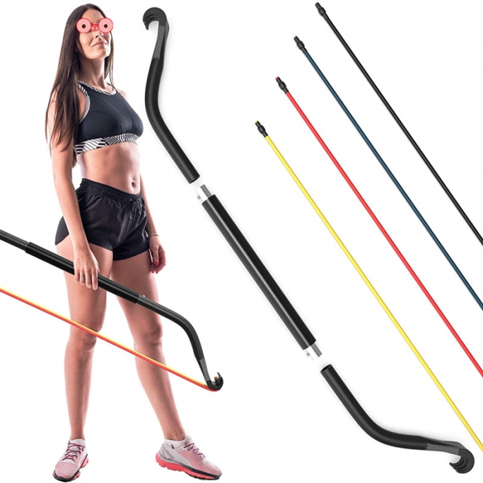 Workout Equipment Yoga Pilates Stick Aluminum Latex Tubes Bow Resistance Band