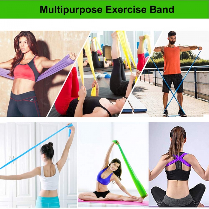 Fitness Bands Set of 4 Thera Band Professional Resistance Bands Latex Free Strength Training Exercise Band 1.8m Long Exercise Band for Muscle Building, Crossfit, Yoga, Pilates for Men and Women