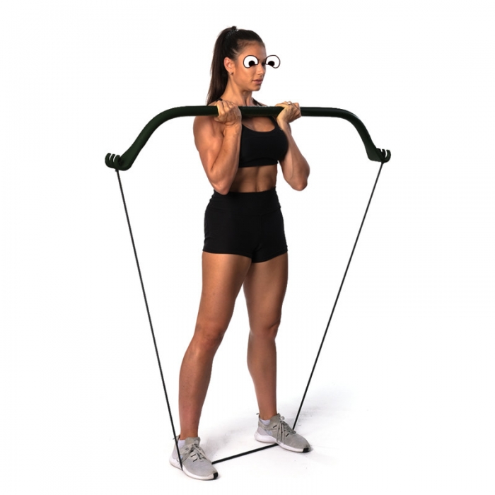 Bow Portable Home Gym Resistance Bands and Bar System for Travel Fitness Weightlifting and Exercise Kit Full Body Workout Equipment Set