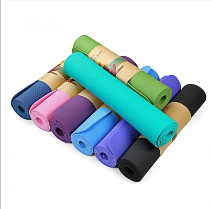 Durable Yoga Meditation Cushions Double Color Embedded Laceration Resistant Net Fitness Non Slip TPE Yoga Mat