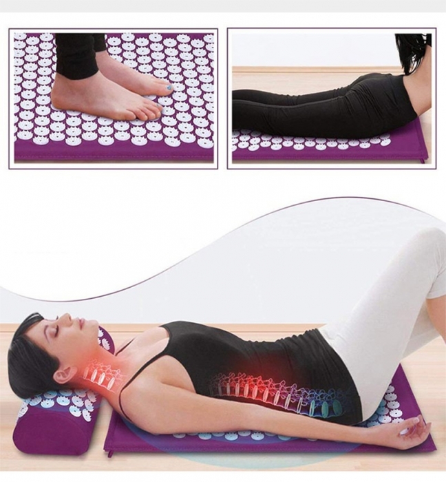 Muscle Relief Acupressure Yoga Mat and Pillow With Spike