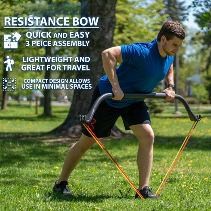 Bow Resistance Bands for Home Gym Portable Bow Bar Set System for Full Body Exercise Workout Equipment for Fitness Training for Travel