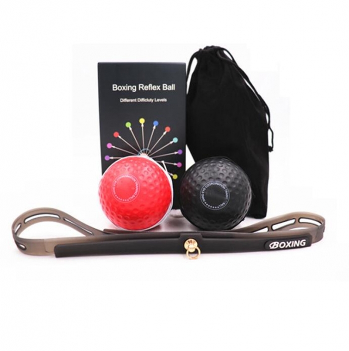 Boxing Ball on String, Complete Boxing Set with 2 Difficulty Levels Boxing Reflex Balls Including Headband and Hand Wraps, Improve Your Agility, Coordination and Punching Speed, Easy to Use