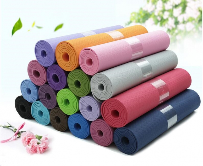 Durable Yoga Meditation Cushions Double Color Embedded Laceration Resistant Net Fitness Non Slip TPE Yoga Mat