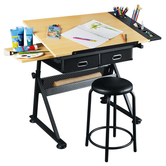 Height Adjustable Drafting Draft Desk Drawing Table Desk